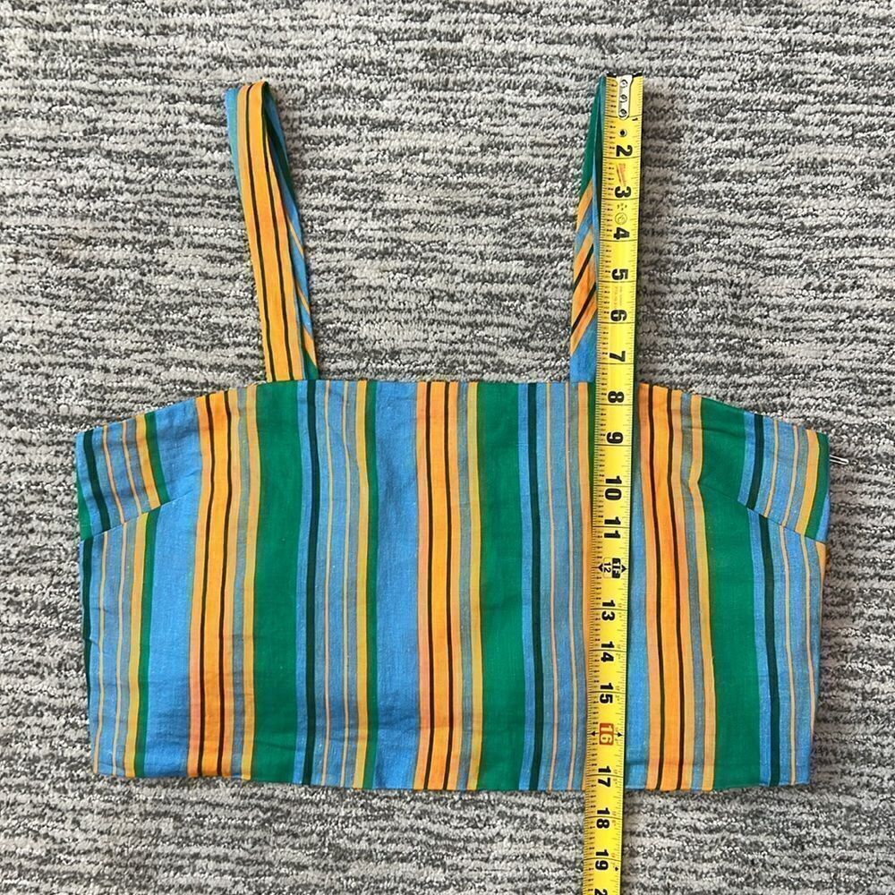 New Staud Linen Rigina Top in Ibiza Stripe Size 10 - Picture 7 of 12